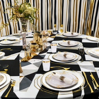 Assiettes à dîner jetables dorées de qualité alimentaire, lourdes et fantaisistes pour mariages et fêtes