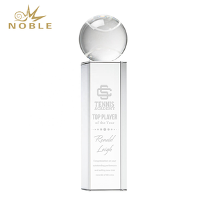 Trofeo <span class=keywords><strong>de</strong></span> Tenis <span class=keywords><strong>de</strong></span> Cristal Noble Clear K9, Rectangular, Extra Largo, con Grabado Personalizado, para el Jugador Destacado <span class=keywords><strong>de</strong></span> la <span class=keywords><strong>Academia</strong></span> <span class=keywords><strong>de</strong></span> Tenis - Product Image 3