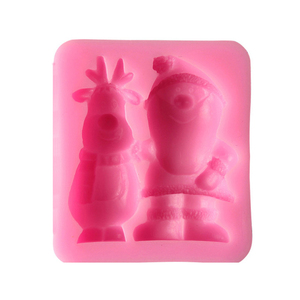 Moule en silicone 3D rectangulaire populaire, texture fine, motif père Noël et rennes, pour décoration de gâteaux et fondants DIY - Product Image 5