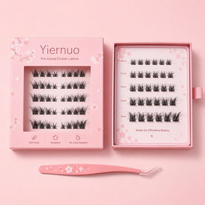 Cluster Lashes Wholesale <strong>Pre</strong> Glued False Eyelashes Waterproof Self Adhesive <strong>Pre</strong> Glued Nature Press on Cluster Lashes - Product Image 2