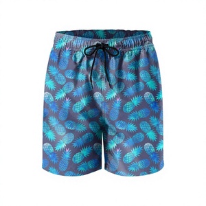 Short de bain pour homme à imprimé ananas, séchage rapide, avec cordon de serrage, décontracté, pour la plage - Product Image 1