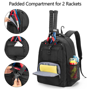 <span class=keywords><strong>Sac</strong></span> à dos de tennis rembourré avec support lombaire pour raquettes de tennis, Mochila De Tenis <span class=keywords><strong>Sac</strong></span> a Dos Tennis Sports Racket Backpack - Product Image 1