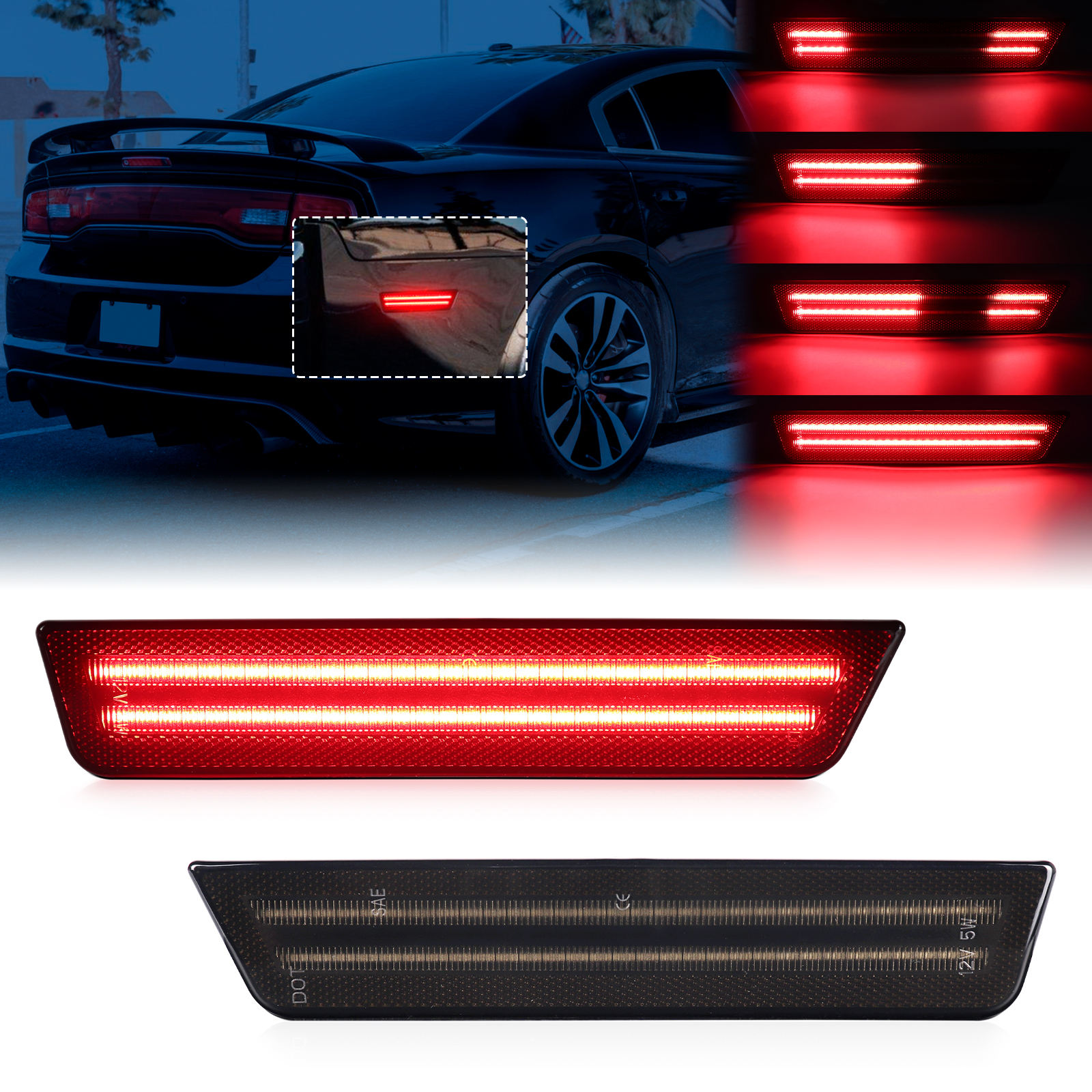 2 luces traseras rojas - Dinámicas C03-02-0550