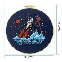 Nouveau Kit de broderie de motif d'aviation pour enfants fleur bricolage pour débutants ensemble de broderie fait à la main semi-fini artisanat textile
