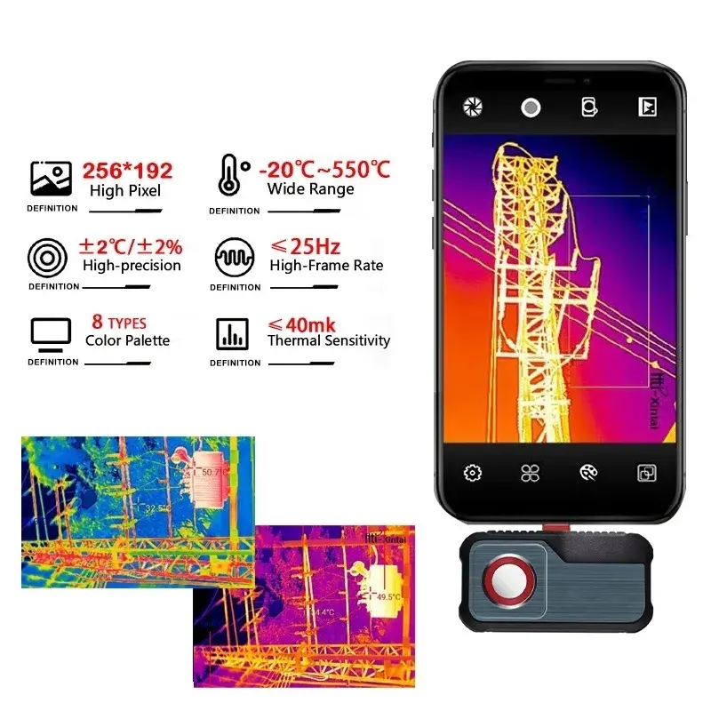 256*192 Pixels Handheld Thermal Camera Android Type C Mobile