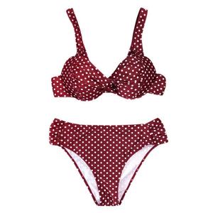 Maillot de bain bikini sexy personnalisé pour femme, taille haute, imprimé à pois, dos nu, push-up, tenue de plage - Product Image 2