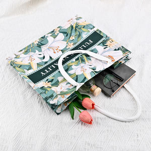 عينات مجانية لحقيبة يد قماشية بتصميم مخصص ثلاثي الأبعاد ومغلفة بمادة لامعة، حقيبة كتف قماشية صديقة للبيئة للكتب مع شعار علامتك التجارية - Product Image 3