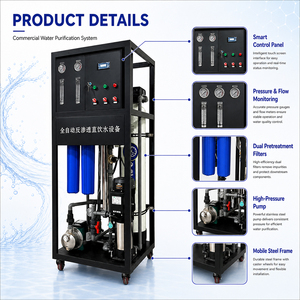Mejor Maquinaria para Tratamiento de Agua, Sistema de Ósmosis Inversa de 500 LPH con Tanque de Presión y Bomba, Desalinización del 99.5% para Filipinas - Product Image 3