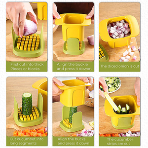 <b>Multifunctional</b> Eco-Friendly Plastic Kitchen Tool Hand Pressure Onion Dicer Food Slicer Potatoes Cucumber Julienne <b>Cutter</b> - Product Image 4