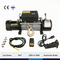 Treuil de levage 12V à forte force de traction, étanche IP67, avec télécommande sans fil, freinage automatique et antidérapant, pour atelier et entrepôt