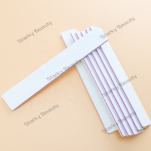 Professionale lima per unghie 5 forme 180/240 lima per unghie colore bianco personalizzato striscia di lucidatura per unghie carta <span class=keywords><strong>vetrata</strong></span> - Product Image 3