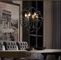 Lustre LED vintage en métal, chandelier américain, lampe suspendue au plafond McDonald's KFC Pizza Hut Restaurants