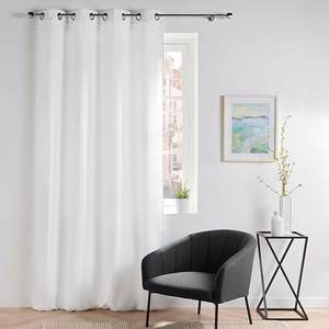 Cortina de Terciopelo Liso con Ojales NOVANA LINE, 135x260cm, Blanca - Product Image 1