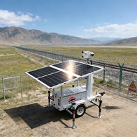 Remolque de Vigilancia Solar Móvil para Exteriores, Remolque con Cámara Solar Impermeable IP65 para Proyectos Gubernamentales