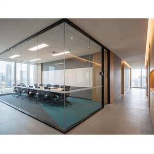 Parete Divisoria in Vetro Senza Cornice con Telaio in Alluminio - Design Moderno, Durevole, Fonoassorbente, Facile Installazione per Uffici Commerciali - Product Image 1