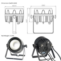 Projecteur LED Wash Par Can de scène à haute luminosité IP65 250W ambre, étanche, extérieur, RGBWA DMX