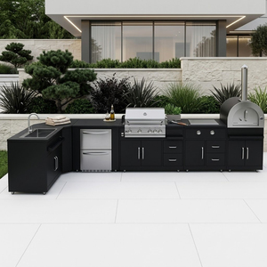 <span class=keywords><strong>Cucina</strong></span> Esterna Personalizzabile <span class=keywords><strong>in</strong></span> Acciaio Inossidabile, Anticorrosione, con Finitura Metallica e Armadietto - Product Image 1