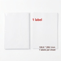 Lembar Stiker Perekat A4 Kompatibel Laser Inkjet Label Kustom 199.6x289.1mm 1 Label/Lembar Label Kertas Bebas Kayu untuk Kemasan