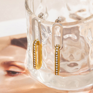 Boucles d'oreilles clous en acier inoxydable, thème étoile de mer et océan, couleur or 18 carats et argent, bijoux de fête - Product Image 2