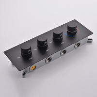 Lyre-ensemble de pomme de douche de luxe en laiton, salle de bains de luxe rvb LED avec 6 Jets de Massage, système de robinetterie de douche de Spa