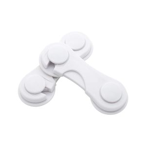 Verrous de sécurité pour portes d'armoires en plastique blanc pour enfants, protection anti-pincement des meubles, matériau PP, installation facile - Product Image 1
