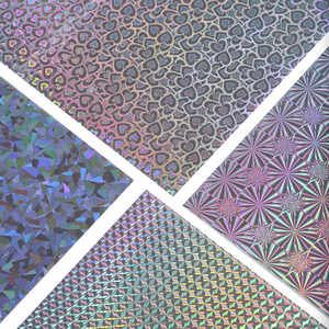 Papier laser à motifs en verre, papier laser vibrant, cartes dorées et argentées, papier fait main, papier miroir en aluminium, best-seller - Product Image 2