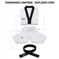 Uniforme de Taekwondo en tissu polyester et coton pour adultes et enfants, tenue d'entraînement et de compétition d'arts martiaux, fabricant en gros