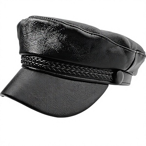Unisex PU Leather Baseball Cap Braided <b>Band</b> Button Casual Style for Adults 56-58CM Adjustable Breathable Waterproof Four Seasons - Product Image 5