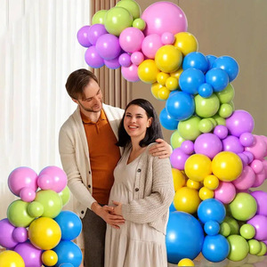 Color cumpleaños decoración <span class=keywords><strong>Fondo</strong></span> globos conjunto verde púrpura azul amarillo Arco Iris globos guirnalda conjunto para Baby Shower - Product Image 3