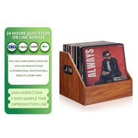 Caja de Almacenamiento de Discos de Vinilo de Madera, Organizador de Revistas, Archivador de LPs, Estante para Álbumes, Soporte para Medios, Venta al Por Mayor Directo de Fábrica