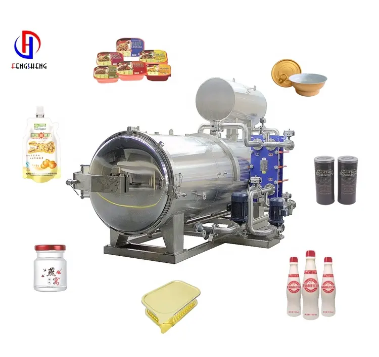 Factory price high pressure bottle food steam sterilizers autoclaves water spray retort machine food processing equipment