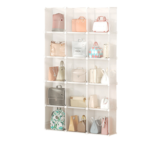 The shelf with transparent box and box for bags household partition board arrangement and storage artifact storage rack and bag