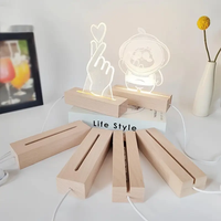 Support d'affichage personnalisable en bois de hêtre, forme ovale naturelle, pour veilleuse LED ronde ou rectangulaire, idéal pour l'art en acrylique et les veilleuses en cristal