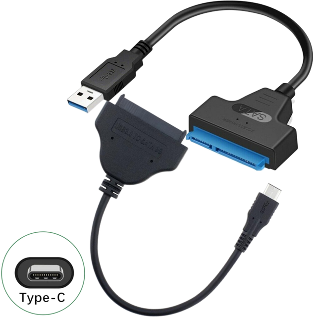 Type c Usb-c to Sata Converter Usb 3.1 Type-c to SATA 7+22 Pin Adapter Cable for 2.5" Disk Hard Drive Sata Ssd Cable