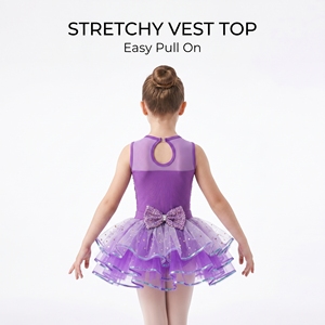 Costume da Ballo Jazz Rosso per Bambine, Abito Tutu con Paillettes a Cuore, <span class=keywords><strong>Gonna</strong></span> in Tulle Glitterata a Strati per Natale e Spettacoli - Product Image 4