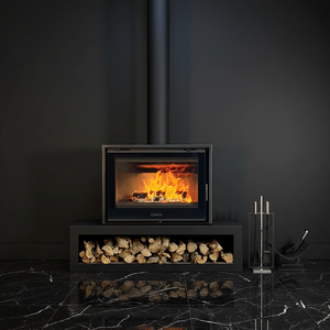 Poêle <span class=keywords><strong>à</strong></span> bois moderne autoportant en acier au carbone sans fumée avec four pour salon de villa et appartement - Product Image 1