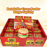 Jouet sensoriel Squishy Burger, jouet anti-stress à remontée lente, jouet souple et extensible pour enfants et adultes, cadeau pour fêtes et événements