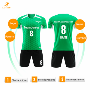 Jersey Sepak Bola Stok Tersedia Seragam Pertandingan Pesanan Grosir Pasokan Pabrik Siap Kirim Pakaian Olahraga Poliester Bernapas Nomor - Product Image 4