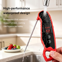 Thermomètre alimentaire numérique pliable à lecture ultra-rapide (0,6 s) avec grand écran LED pour la cuisine, la cuisson des aliments, la viande, la grillade et l'utilisation au four