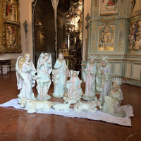 Crèche de Noël en résine de 24 pouces, grand format, figurines décoratives chrétiennes grandeur nature, utilisation extérieure avec technique de peinture