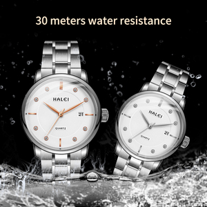 Envío Directo HALEI Reloj de Cuarzo de Acero Inoxidable con Esfera Redonda, Visualización de Fecha Analógica, Correa Plateada con Marcadores de Diamantes de Imitación, Venta al por Mayor - Product Image 4