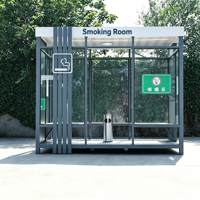Cabine de fumeurs sur mesure, en acier inoxydable, modulaire, résistante au vent, pour l'intérieur, abri à fumer commercial