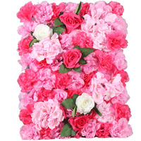 Künstliche Blumenwand-Paneel mit Gemischten Rosen und Hortensien aus Seide für Hochzeits-Hintergrund, Schaufenster und Partydekoration
