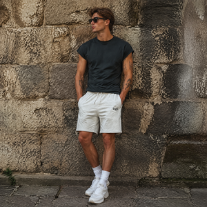 Shorts Bermuda en Coton Oversize pour Homme RAMAX, Lavage Vintage, Logo Personnalisé, Taille à Cordon, Style Décontracté Streetwear - Product Image 6