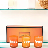 2025 vente en gros de luxe Mini bocal en verre coffret cadeau personnalisé marque privée bougie de cire de soja parfumée aromatique matériau de cire d'abeille