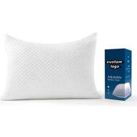 Réglable Avec Mousse À Mémoire Déchiquetée Standard 64X46 cm 100% Rembourrage En Mousse À Mémoire Lavable Douceur Pour Votre Repos