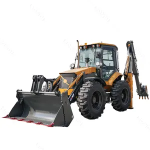 Traktor Backhoe pengangkut Mini baru dengan Backhoe 4x4 4WD Loader Backhoe