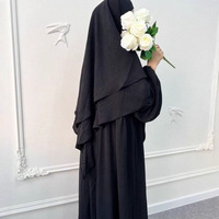 A-336 en gros Sharut fait à la main moyenne robe islamique Khimar pour Jilbab ensemble pour femmes respirant crêpe Jazz prière Style turc