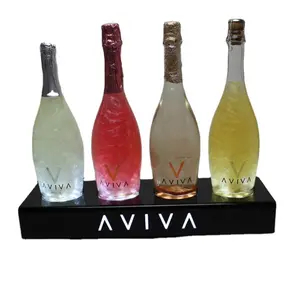 acrylic lighting 360 degree rotating exhibitor, AVIVA sparkling wine display.Cloud of fire wine display racks