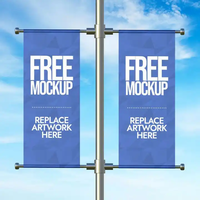 Logo personnalisé PVC lampadaire affichage bannière drapeau signe double face accrocher drapeaux rectangulaires et bannières